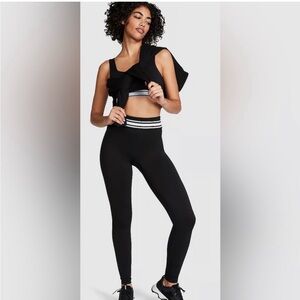 Victoria’s Secret Pink Black & White Fold Over Leggings